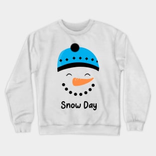 SNOWMAN Snow Day Blue Hat Snowman Christmas Crewneck Sweatshirt